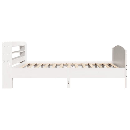 Bedframe zonder matras massief grenenhout wit 75x190 cm
