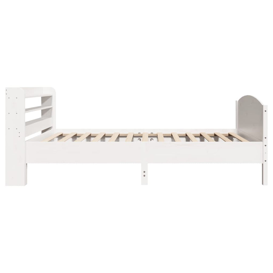 Bedframe zonder matras massief grenenhout wit 75x190 cm