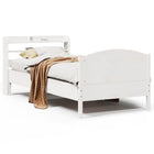 Bedframe massief grenenhout wit 75x190 cm