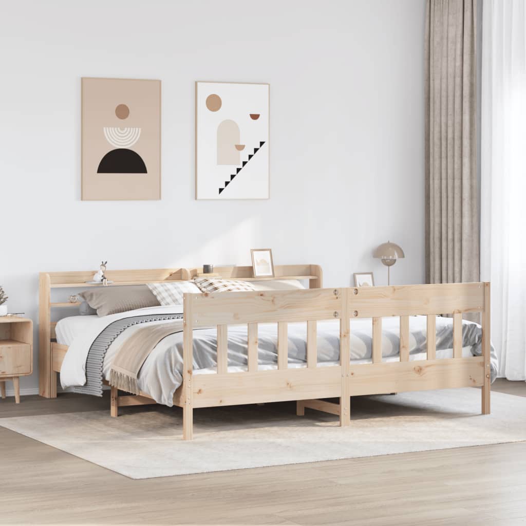 Bedframe zonder matras massief grenenhout 200x200 cm