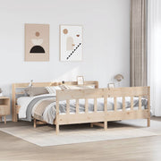 Bed frame without mattress solid pine wood 200x200 cm