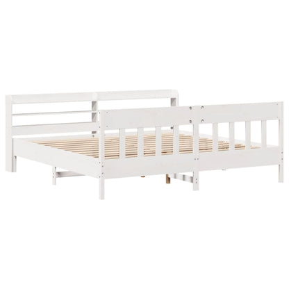 Bedframe zonder matras massief grenenhout wit 200x200 cm