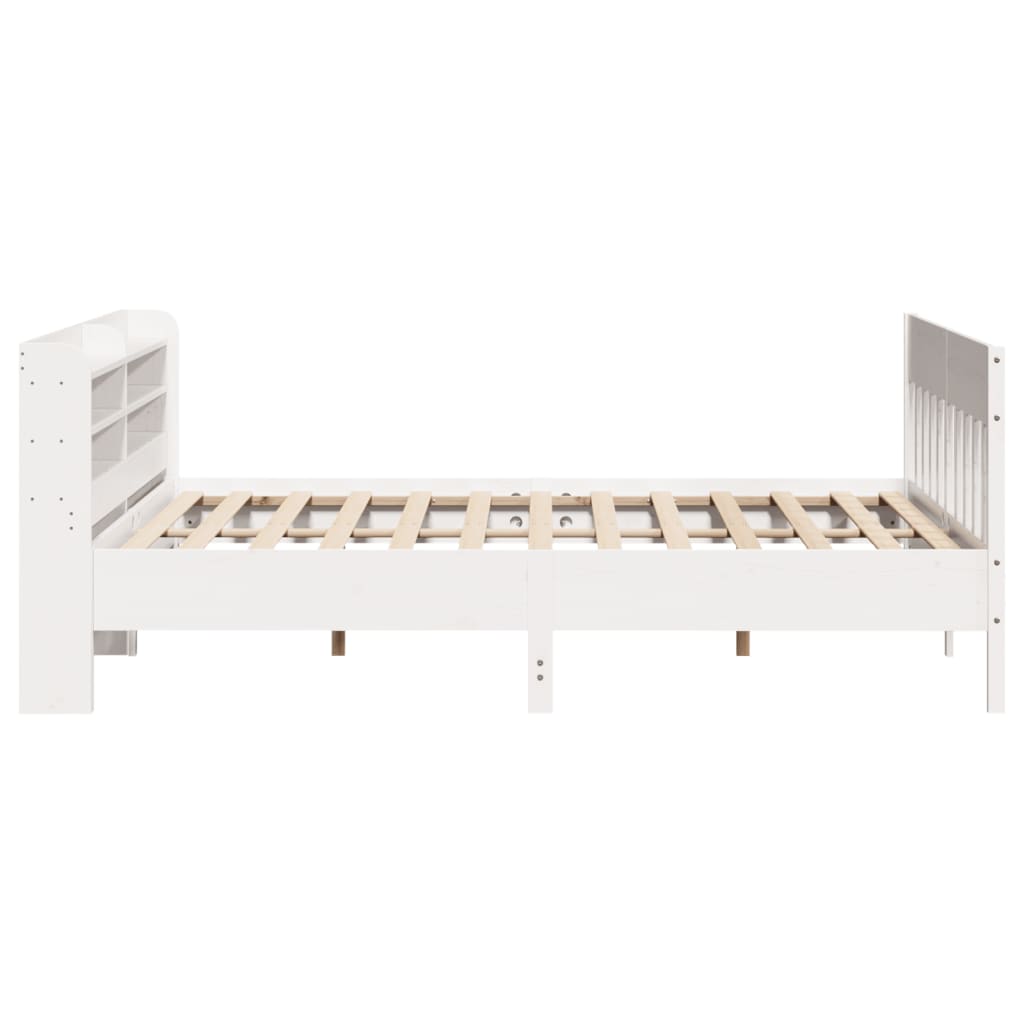 Bedframe zonder matras massief grenenhout wit 200x200 cm