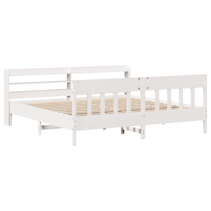 Bedframe zonder matras massief grenenhout wit 180x200 cm