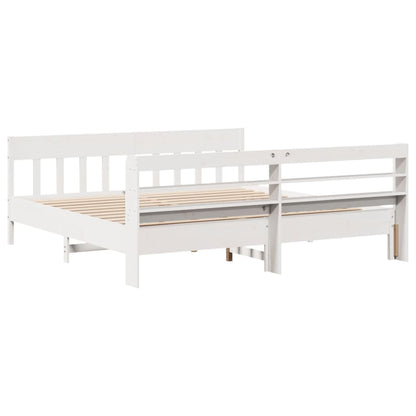 Bedframe zonder matras massief grenenhout wit 180x200 cm