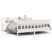 Bed frame without mattress solid pine wood white 180x200 cm