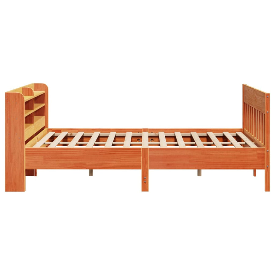 Bedframe zonder matras massief grenenhout wasbruin 180x200 cm