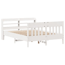 Bedframe zonder matras massief grenenhout wit 160x200 cm
