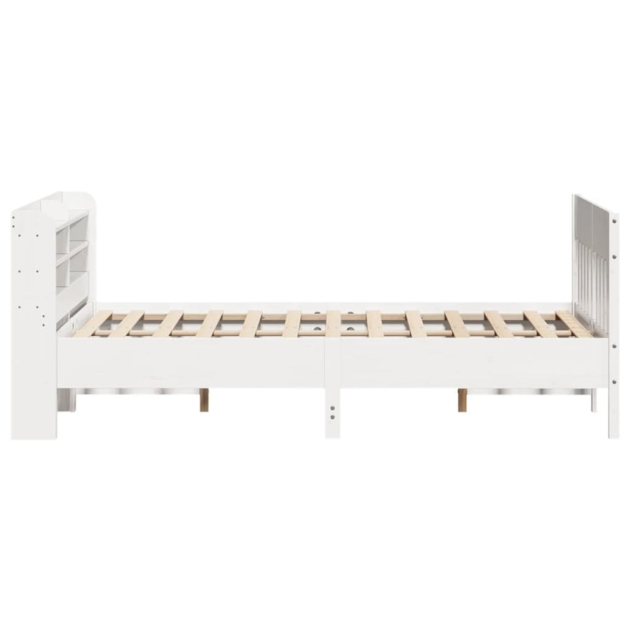 Bedframe zonder matras massief grenenhout wit 140x200 cm