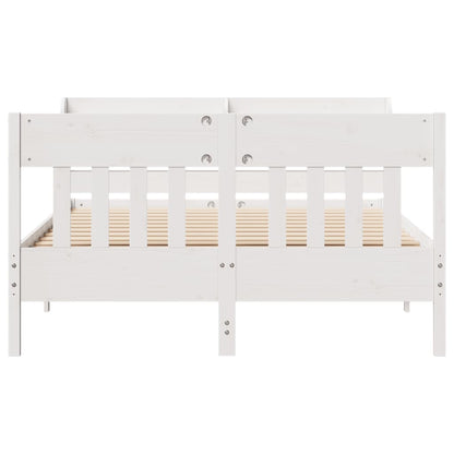 Bedframe zonder matras massief grenenhout wit 120x200 cm