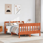 Bedframe massief grenenhout wasbruin 120x200 cm