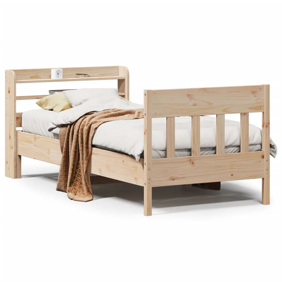Bedframe zonder matras massief grenenhout 90x200 cm