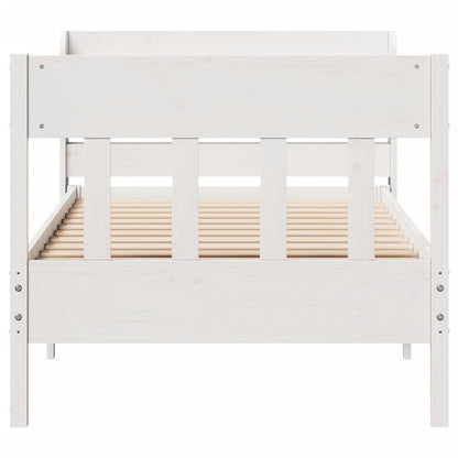 Bedframe zonder matras massief grenenhout wit 90x200 cm