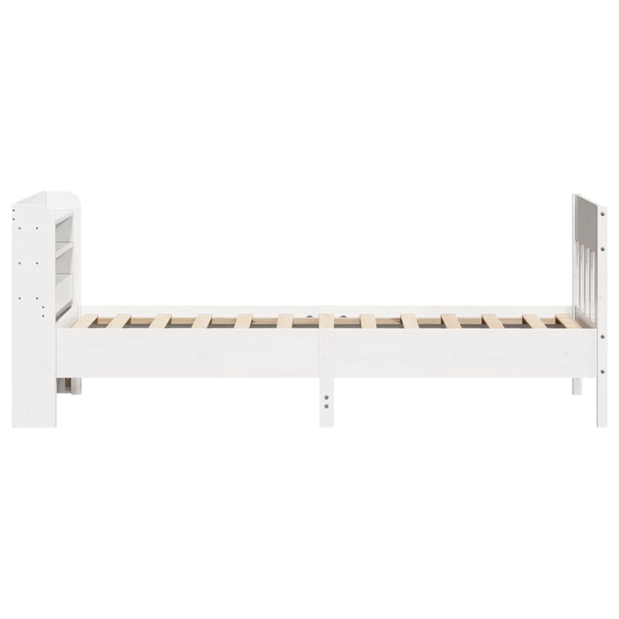 Bedframe zonder matras massief grenenhout wit 90x200 cm