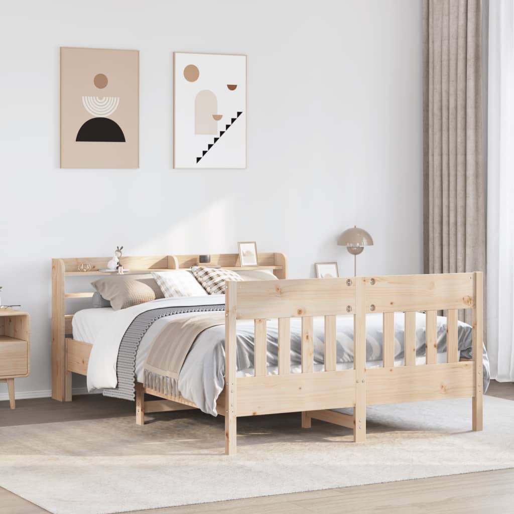 Bedframe zonder matras massief grenenhout 135x190 cm