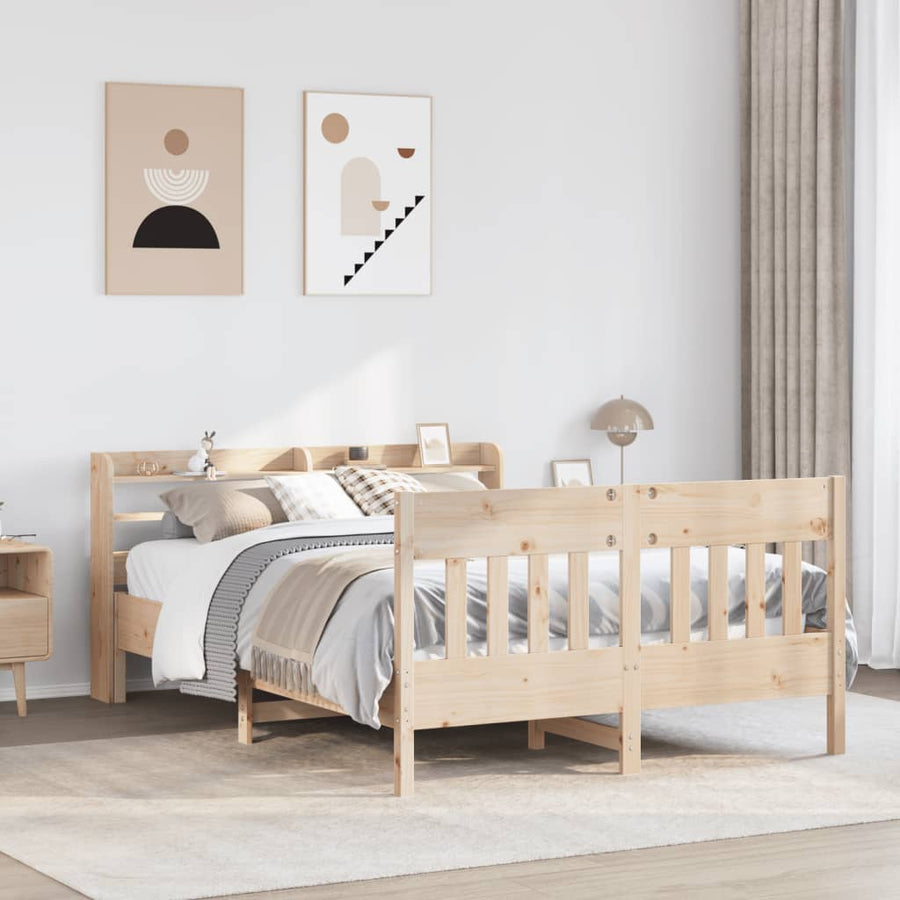 Bedframe zonder matras massief grenenhout 135x190 cm