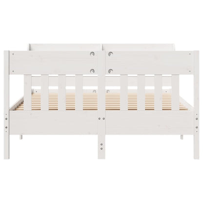 Bedframe zonder matras massief grenenhout wit 120x190 cm