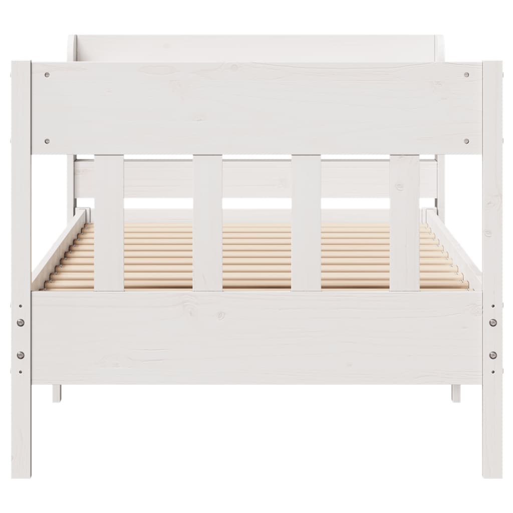 Bedframe zonder matras massief grenenhout wit 90x190 cm