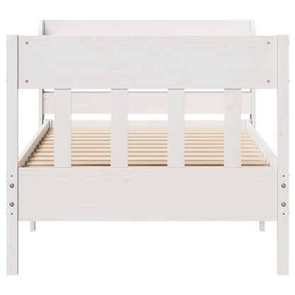 Bedframe zonder matras massief grenenhout wit 90x190 cm