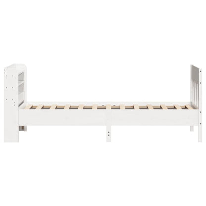 Bedframe zonder matras massief grenenhout wit 90x190 cm