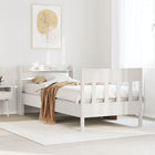 Bed frame without mattress solid pine wood white 90x190 cm