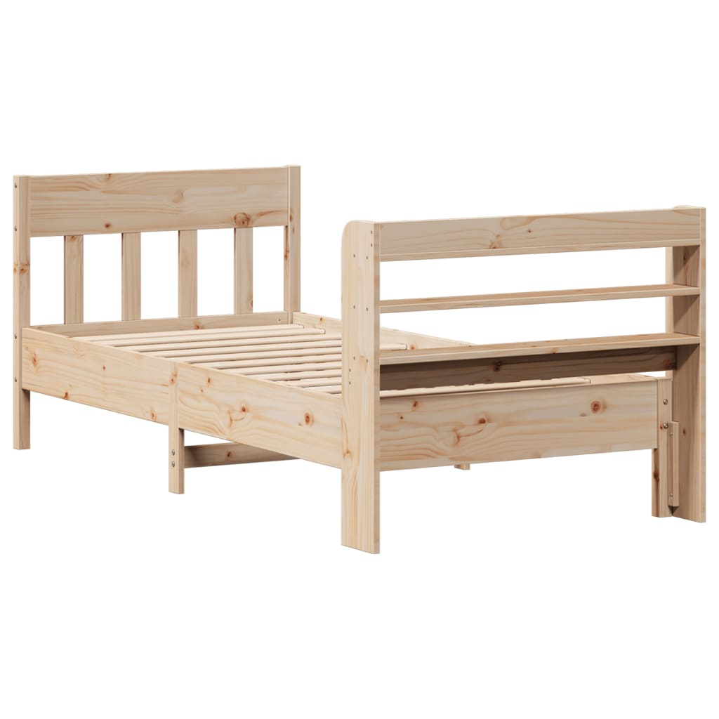 Bedframe zonder matras massief grenenhout 75x190 cm