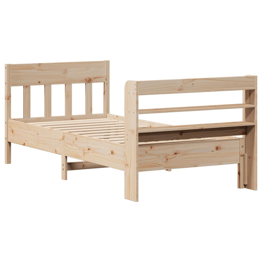 Bedframe zonder matras massief grenenhout 75x190 cm