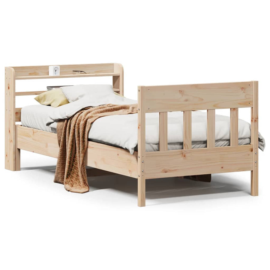 Bedframe zonder matras massief grenenhout 75x190 cm