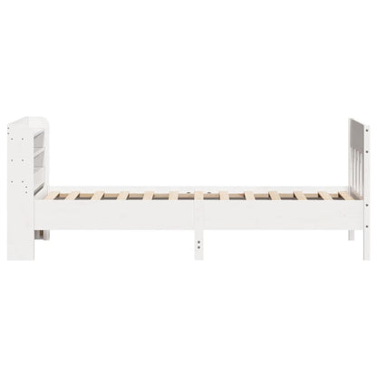 Bedframe zonder matras massief grenenhout wit 75x190 cm