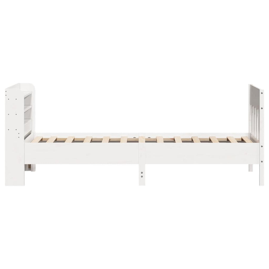 Bedframe zonder matras massief grenenhout wit 75x190 cm