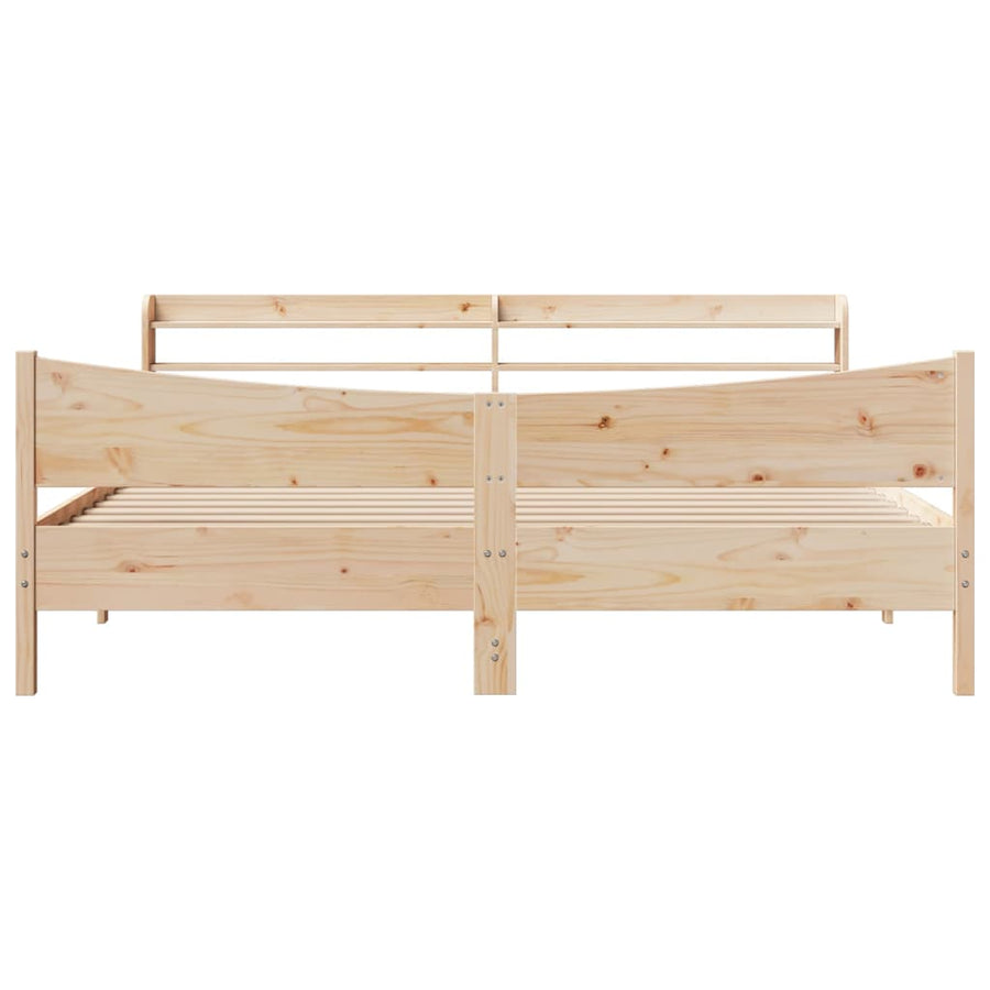 Bedframe met hoofdbord massief grenenhout 200x200 cm