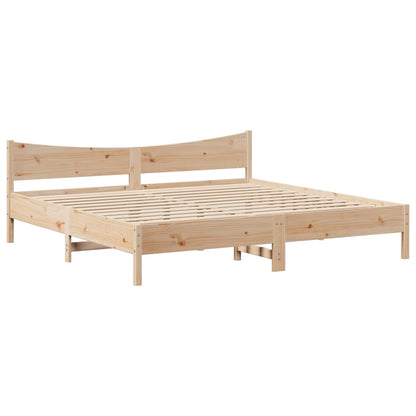 Bedframe met hoofdbord massief grenenhout 200x200 cm