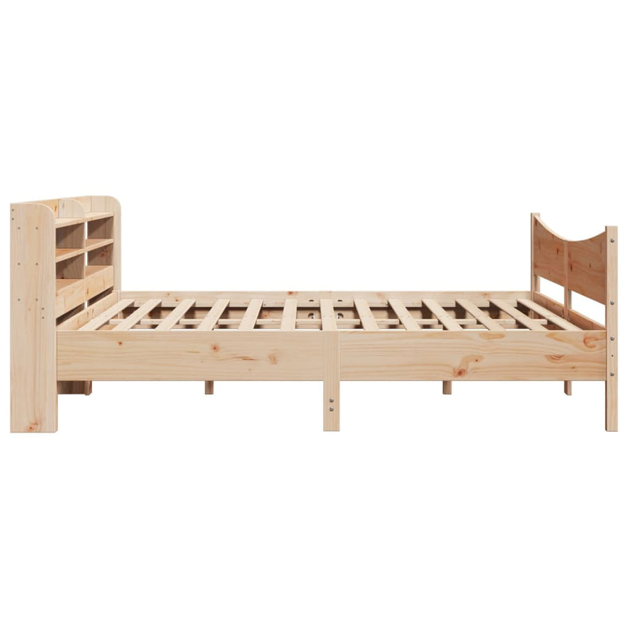 Bedframe met hoofdbord massief grenenhout 200x200 cm