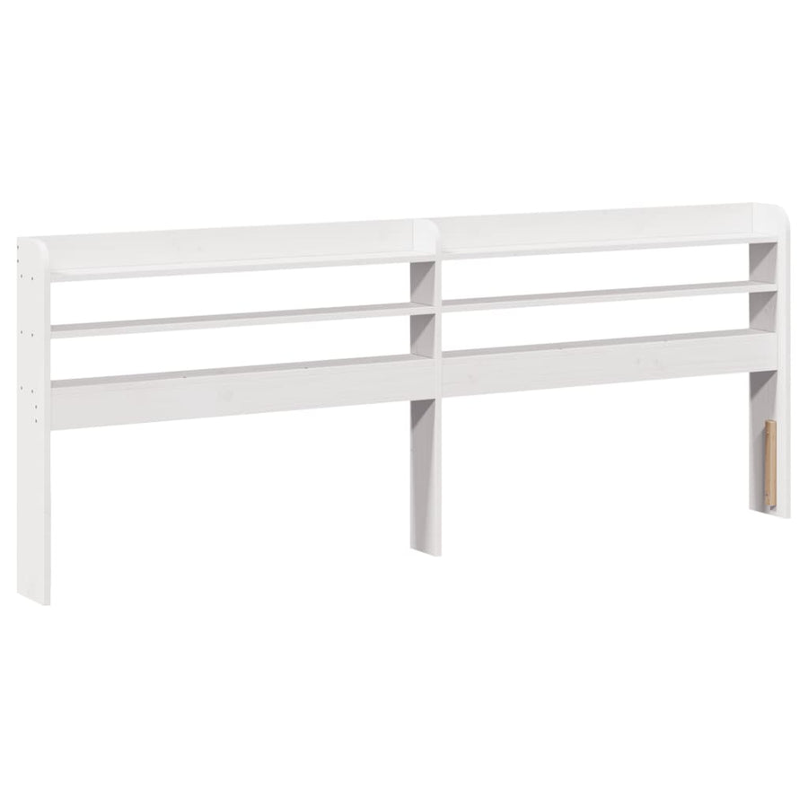 Bedframe met hoofdbord massief grenenhout wit 200x200 cm