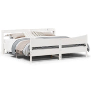Bedframe massief grenenhout wit 200x200 cm