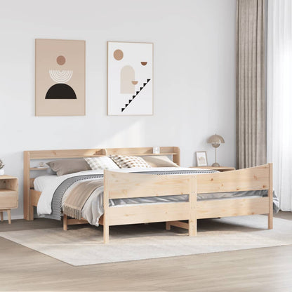 Bedframe met hoofdbord massief grenenhout 180x200 cm