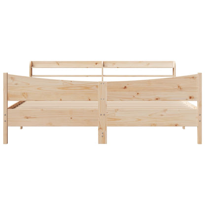 Bedframe met hoofdbord massief grenenhout 180x200 cm