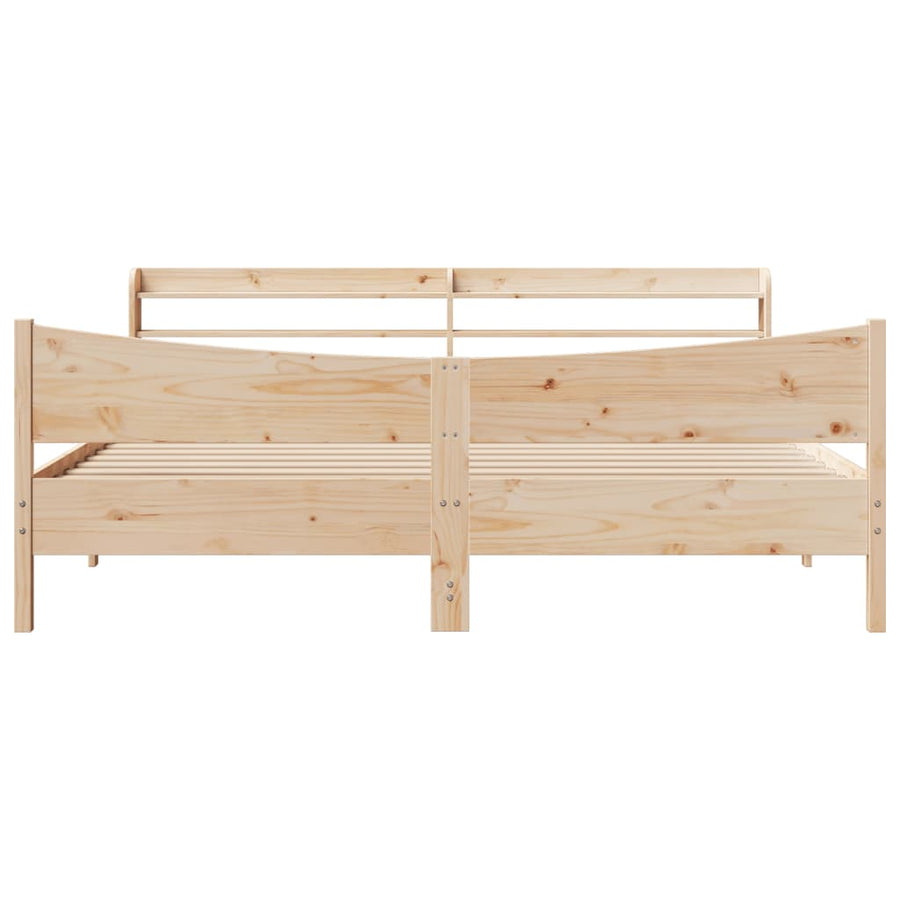 Bedframe met hoofdbord massief grenenhout 180x200 cm