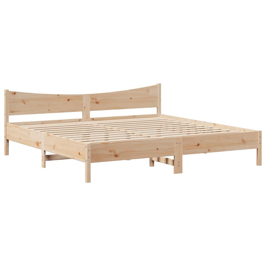 Bedframe met hoofdbord massief grenenhout 180x200 cm
