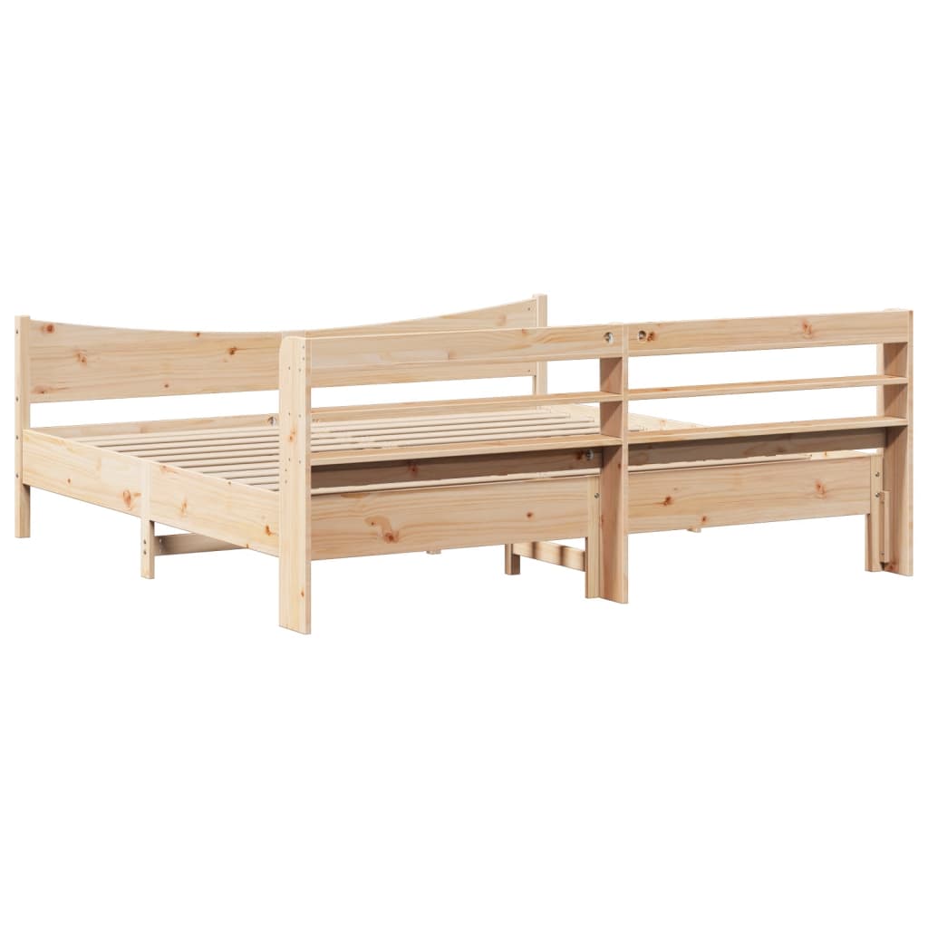 Bedframe met hoofdbord massief grenenhout 180x200 cm