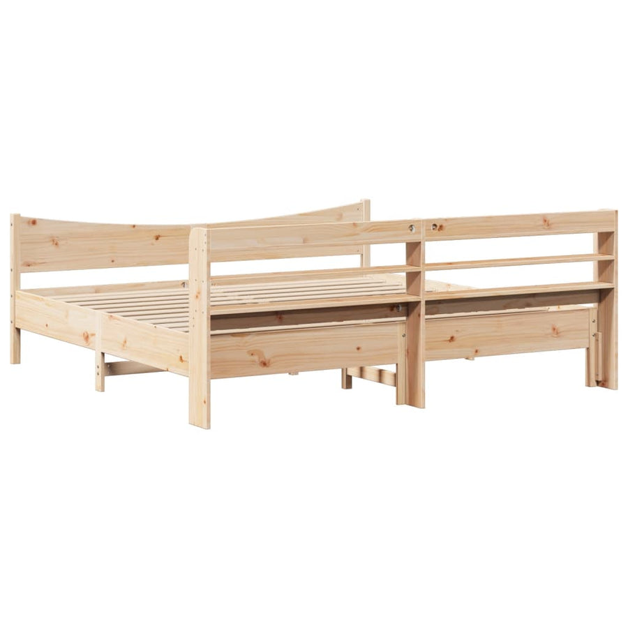 Bedframe met hoofdbord massief grenenhout 180x200 cm