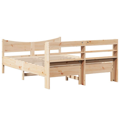 Bedframe met hoofdbord massief grenenhout 160x200 cm