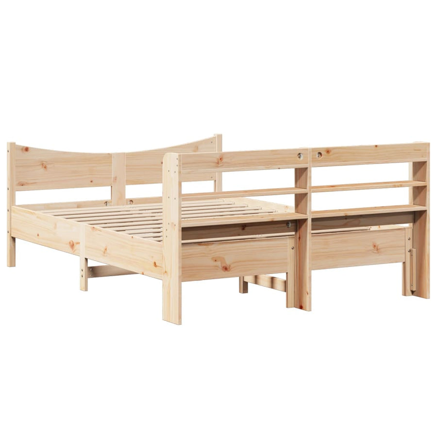 Bedframe met hoofdbord massief grenenhout 160x200 cm