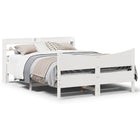 Bedframe massief grenenhout wit 135x190 cm