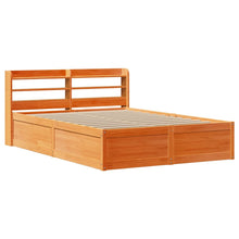 Bedframe met hoofdbord massief grenenhout wasbruin 120x190 cm