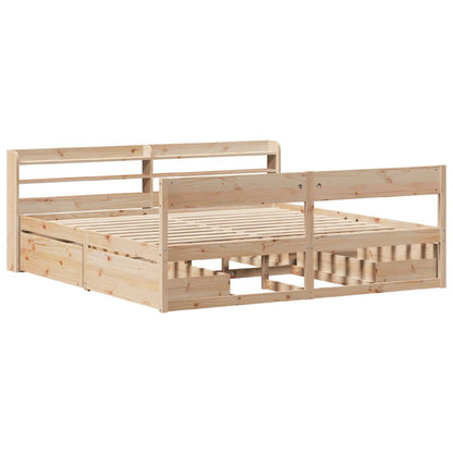 Bedframe zonder matras massief grenenhout 200x200 cm