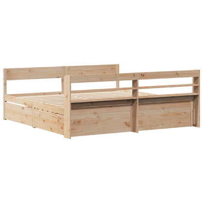 Bedframe zonder matras massief grenenhout 200x200 cm