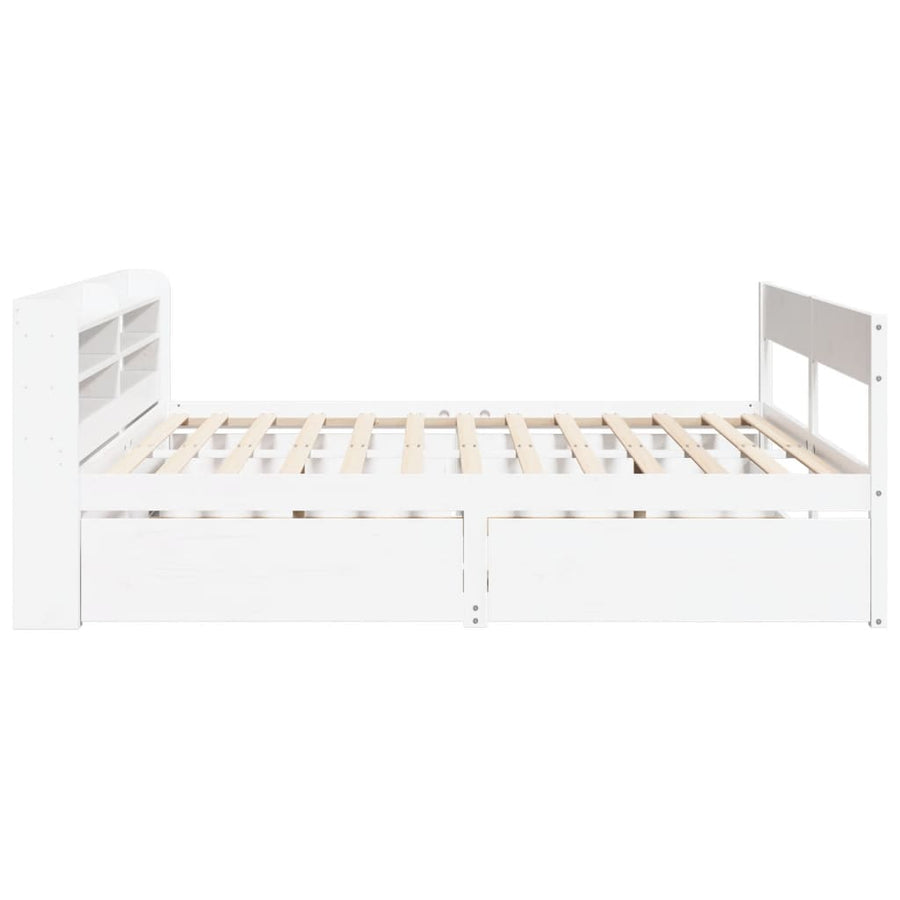 Bedframe zonder matras massief grenenhout wit 200x200 cm