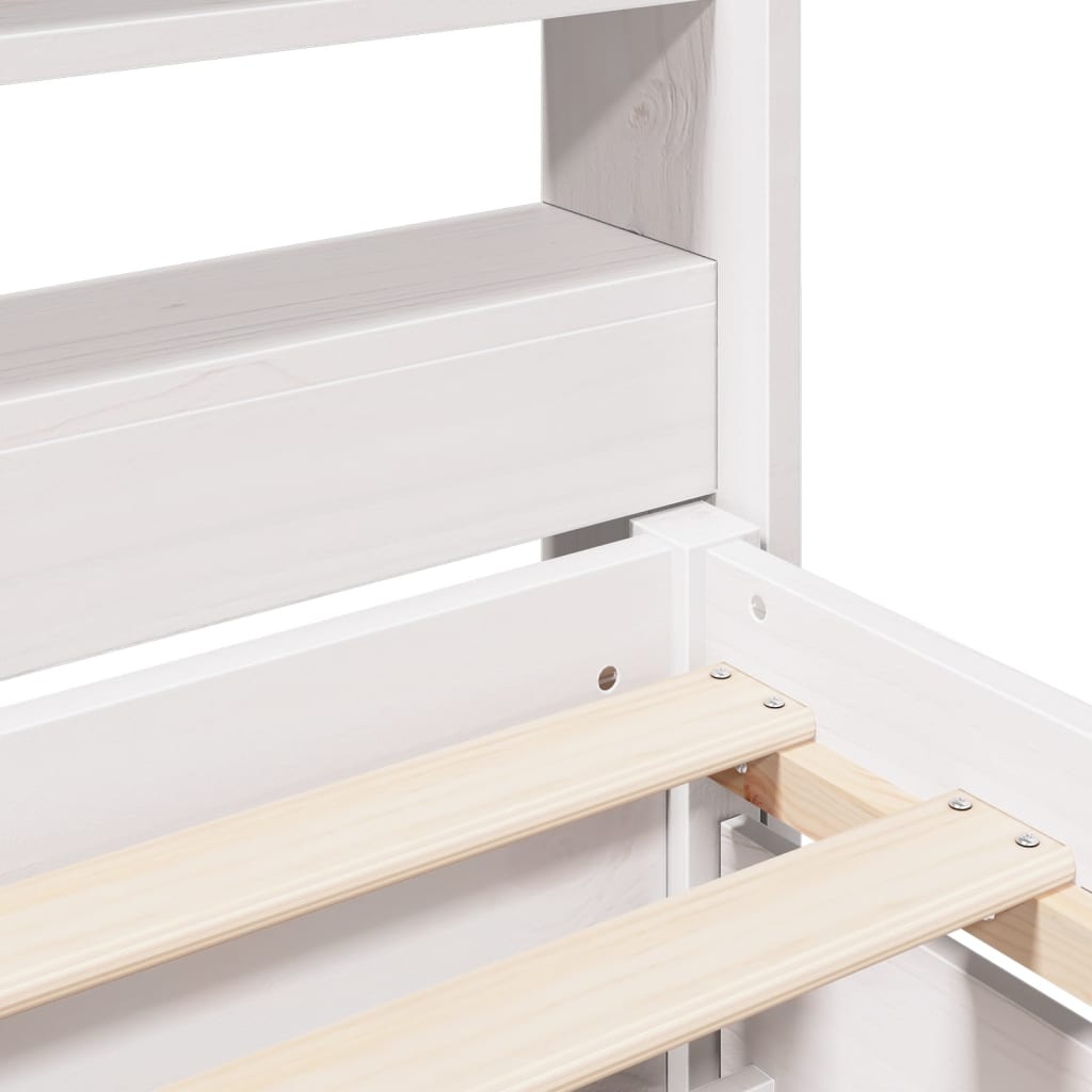 Bedframe zonder matras massief grenenhout wit 200x200 cm