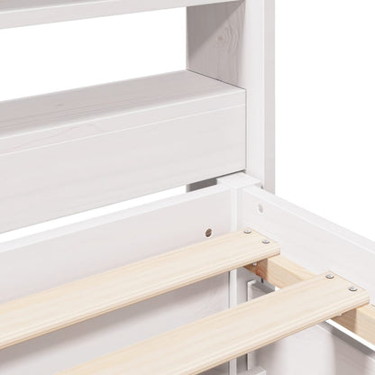 Bedframe zonder matras massief grenenhout wit 200x200 cm